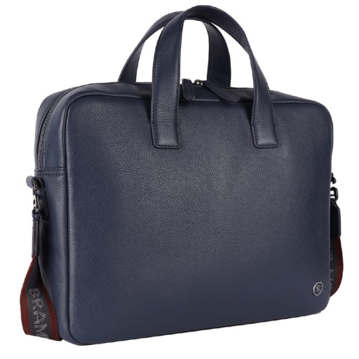 Шкіряна сумка для ноутбука 14 Brampton London Maven Navy (Синій)