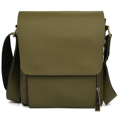 Mens Leather Shoulder Bag ZE-3027-3md TARWA Green Kaiser