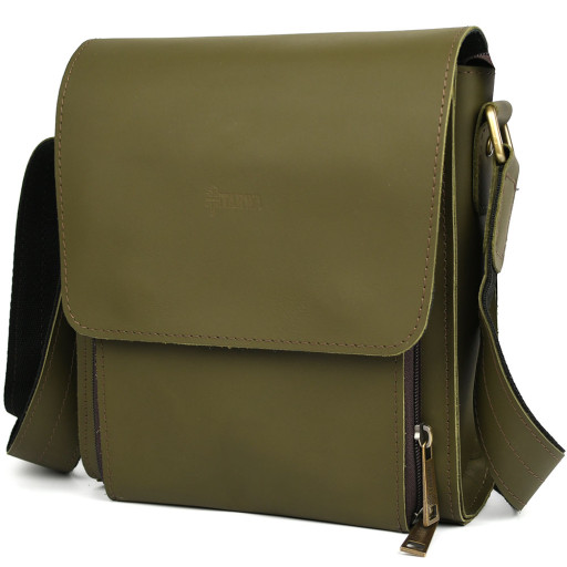 Чоловічі шкіряні сумки через плече ZE-3027-3md TARWA зелений кайзер