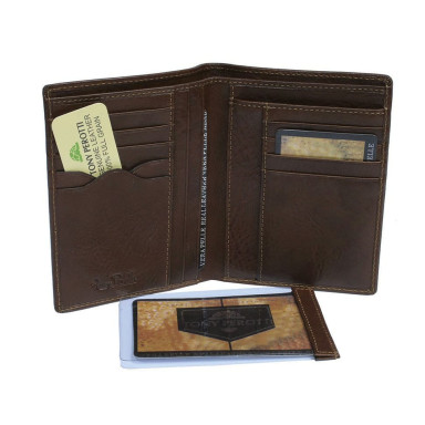 Leather wallet Italico 1153 cognac cognac