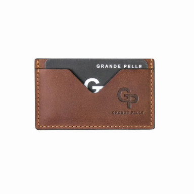 Cardholder Grande Pelle 300123 terracotta leather crazy horse