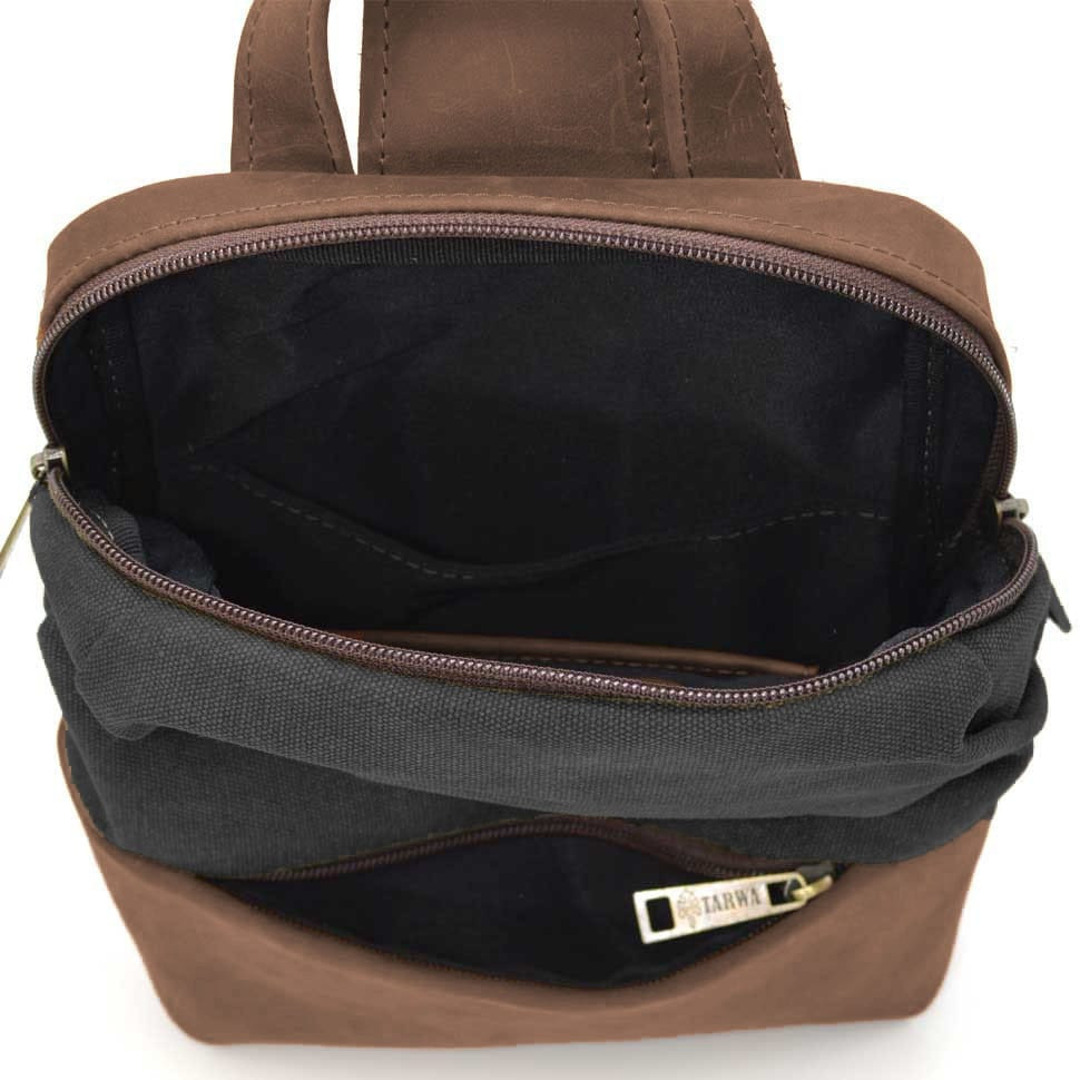 Слінг через плече, нагрудна сумка зі шкіри та канвасу TARWA RCg-1905-3md