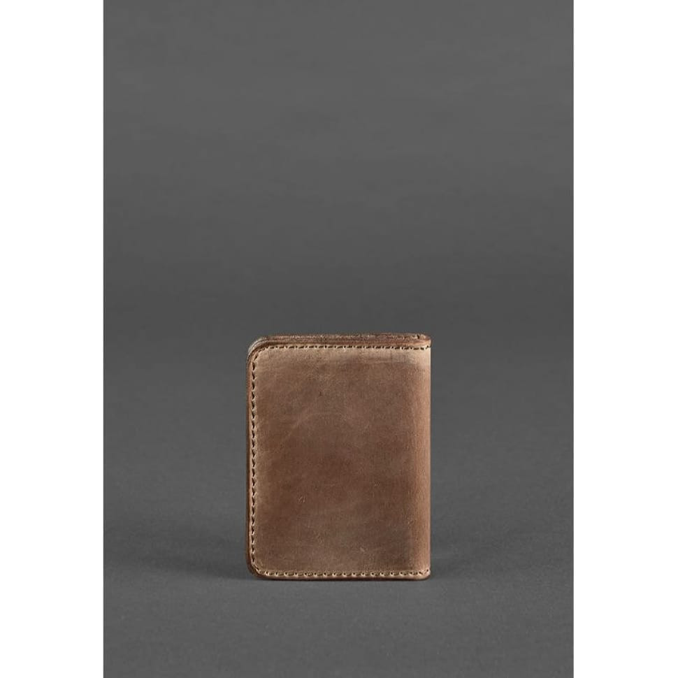 Кожаная обложка для ID-паспорта и водительских прав 4.0 темно-коричневый Crazy Horse