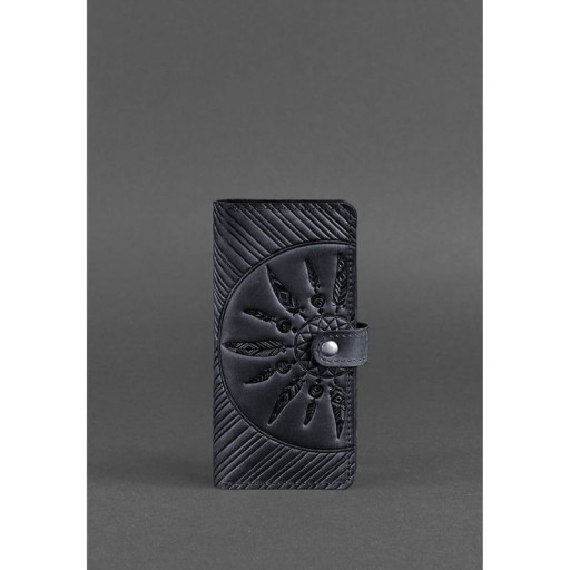 Шкіряне жіноче синє портмоне 7.0 Інді