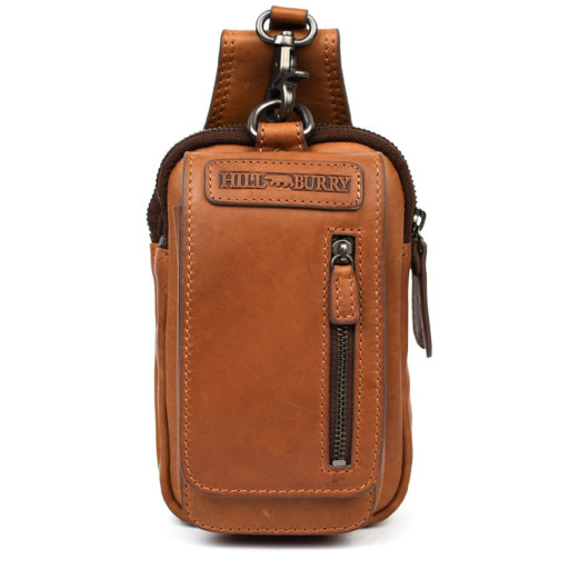 Шкіряна сумка чохол Hill Burry HB100B коньячна