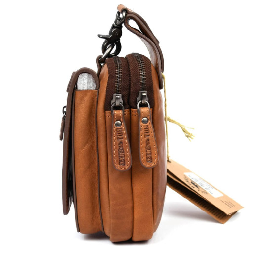Шкіряна сумка чохол Hill Burry HB100B коньячна