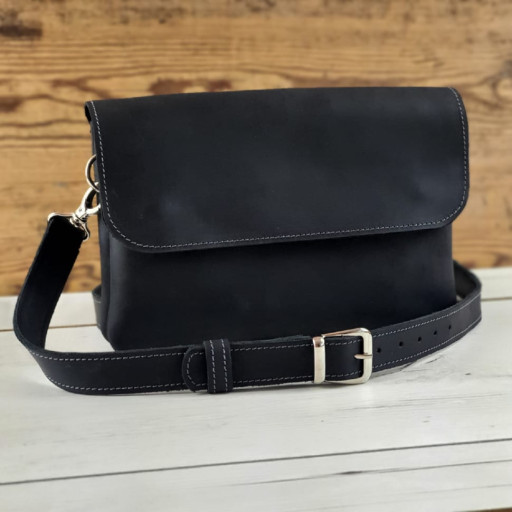 Жіноча шкіряна сумка клатч BGS чорна BGS3237