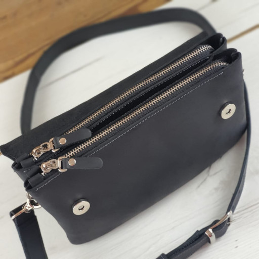 Жіноча шкіряна сумка клатч BGS чорна BGS3237