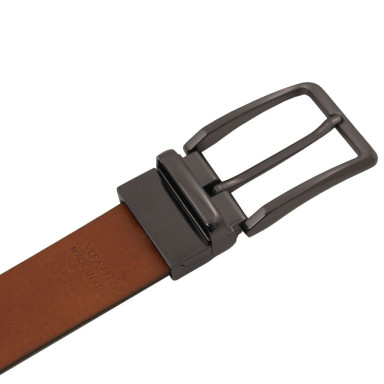 Cintura elegante double face 35mm in pelle liscia