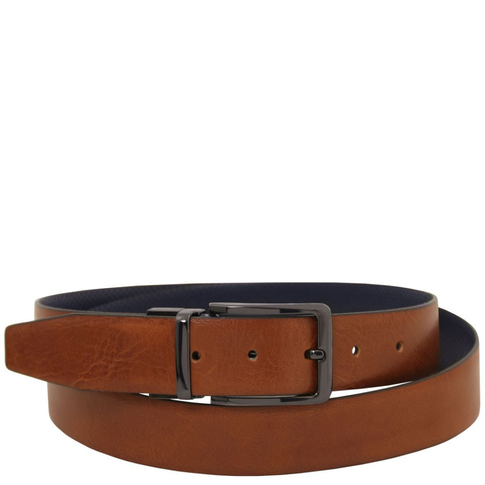 Cintura elegante double face 35mm in pelle liscia