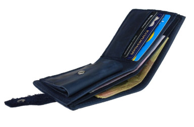 Mens small leather wallet SULLIVAN 962-9(8) blue