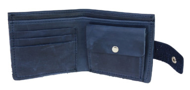 Mens small leather wallet SULLIVAN 962-9(8) blue