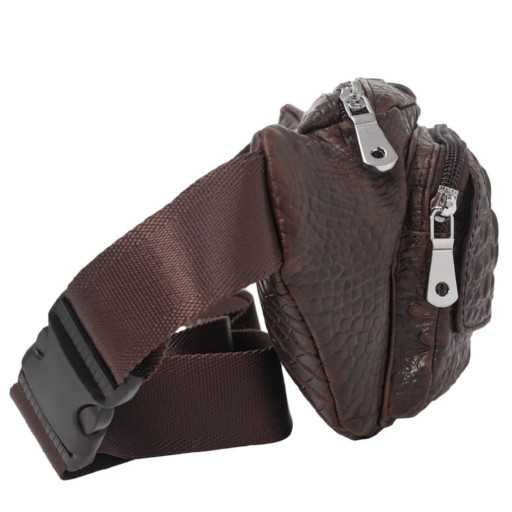 Чоловіча шкіряна сумка пояска BUFFALO BAGS M9079C коричневий кроко