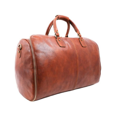 Leather Garment Bag, Duffel Bag - Paradise Lost - Cognac Brown Matte Time Resistance 5228501