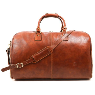 Leather Garment Bag, Duffel Bag - Paradise Lost - Cognac Brown Matte Time Resistance 5228501