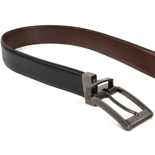 Ремінь чоловічий із затемненою пряжкою механіка Vintage 20225 Коричневий