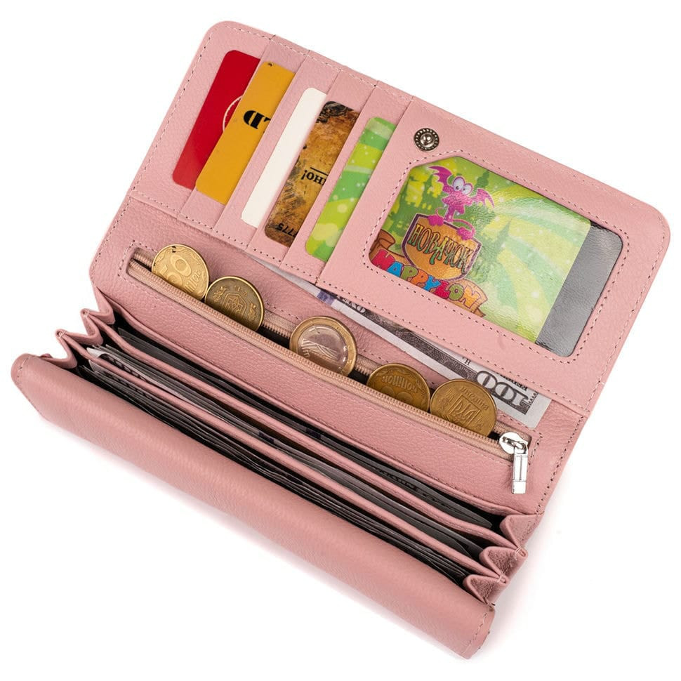 Гаманець шкіряний жіночий ST Leather 19290 Пудровий