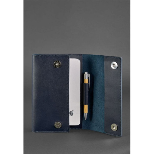 Шкіряний блокнот (Софт-бук) 5.0 темно-синій