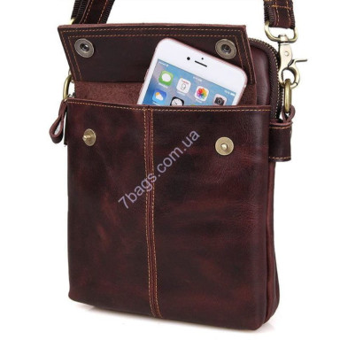 Men's leather crossbody bag, John McDee brand