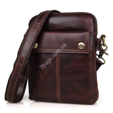 Men's leather crossbody bag, John McDee brand