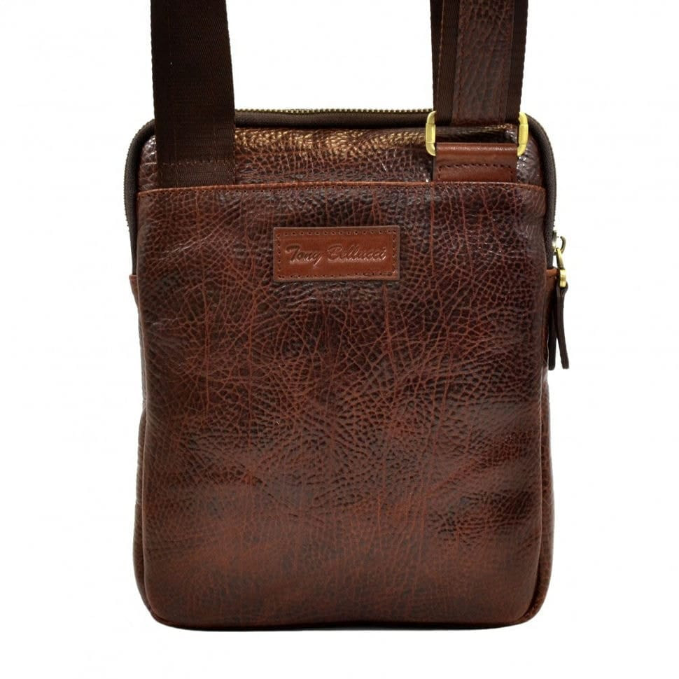 Барсетка м'яка шкіряна Tony Bellucci 5066-886 коричневий флотар