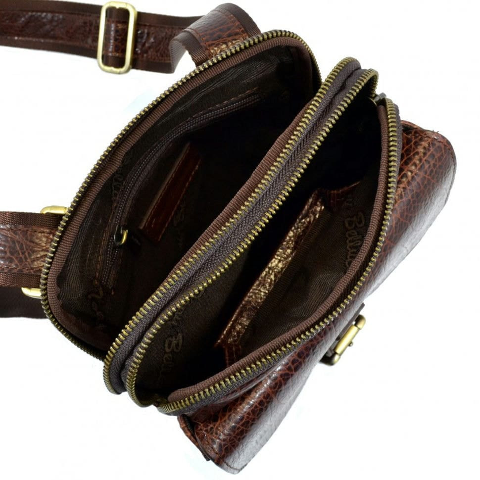 Барсетка м'яка шкіряна Tony Bellucci 5066-886 коричневий флотар