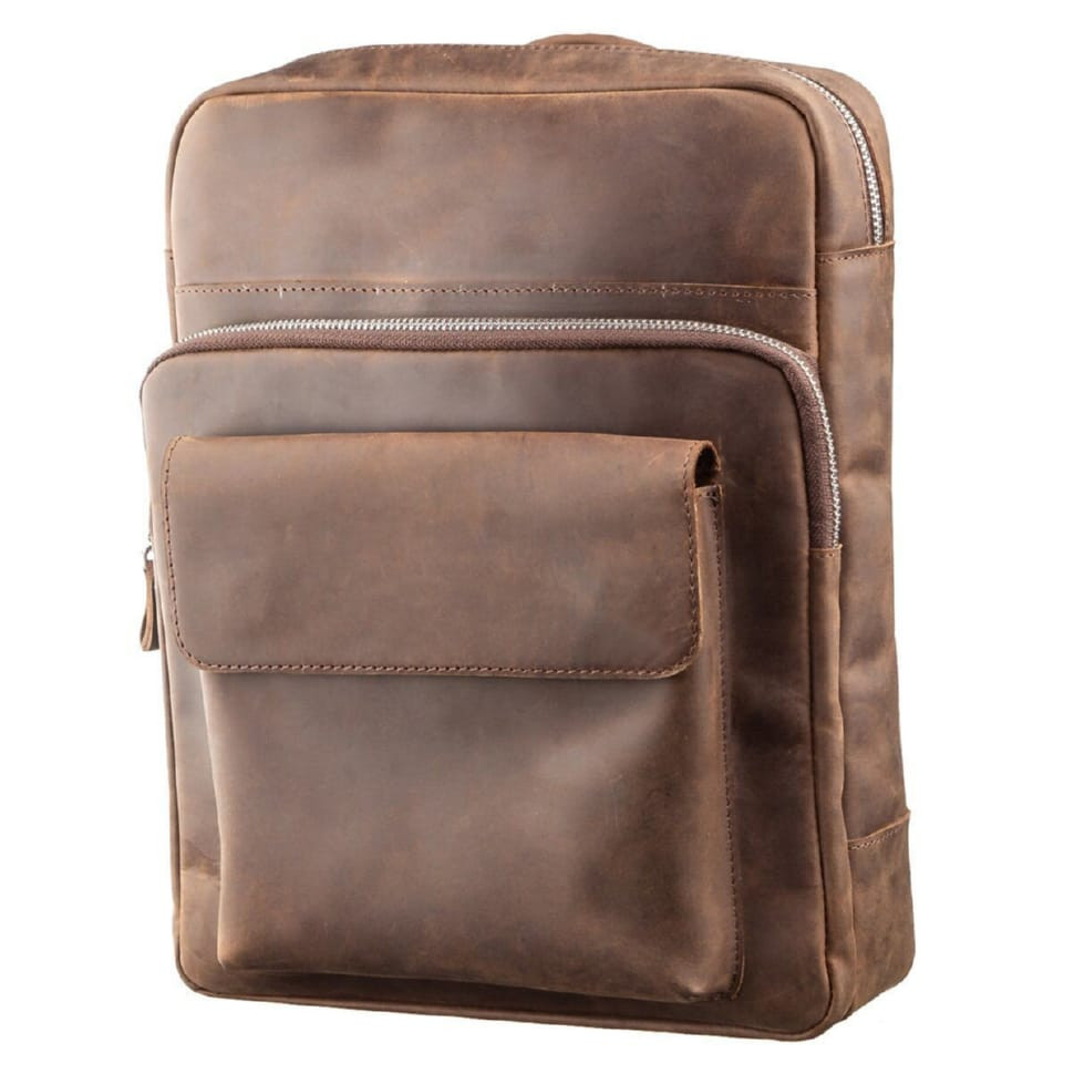 Backpack unisex matte leather SHVIGEL 11175 Brown