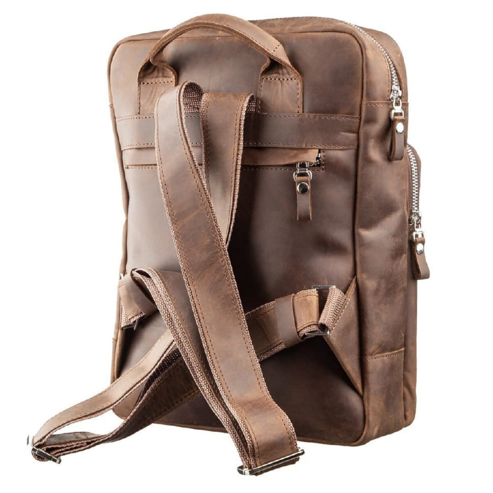 Backpack unisex matte leather SHVIGEL 11175 Brown