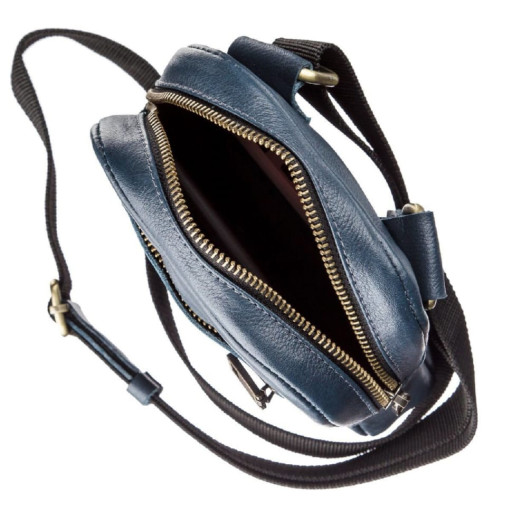 Чоловіча шкіряна сумка SHVIGEL 19105 Синя