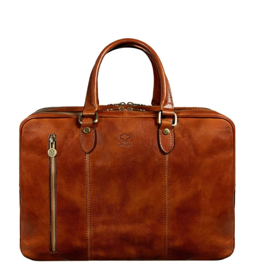 Женская кожаная сумка-трансформер рюкзак - A Farewell to Arms - Коньячно-коричневый цвет - Time Resistance 5242801W