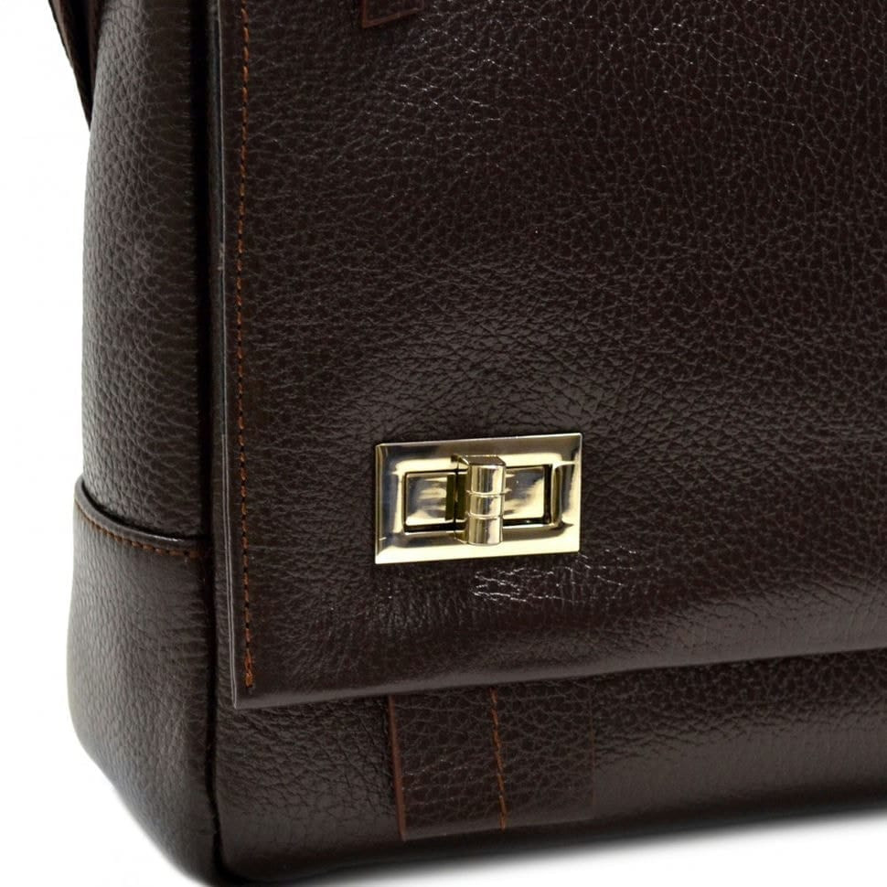 Шкіряний портфель Desisan 800-09 коричневий гладкий