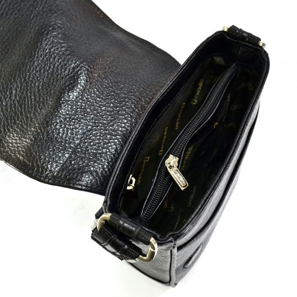 Барсетка м'яка шкіряна DESISAN 417-011 чорний флотар