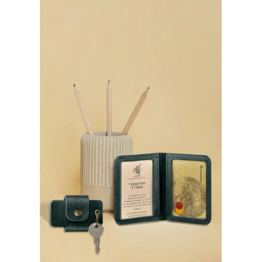 Набір шкіряних аксесуарів AUTO зелений