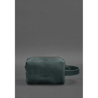 Leather cosmetic bag 5.0 Green Crazy Horse