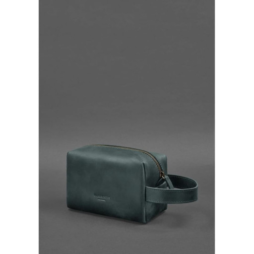 Шкіряна косметичка-несесер 5.0 Зелений Crazy Horse