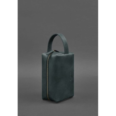 Leather cosmetic bag 5.0 Green Crazy Horse