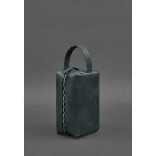 Шкіряна косметичка-несесер 5.0 Зелений Crazy Horse