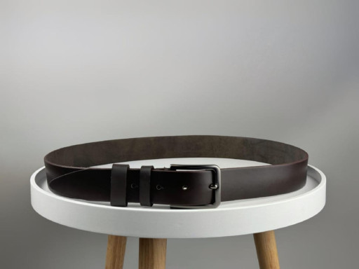 Ремінь чоловічій з натуральної шкіри SBR002 (коричневий)