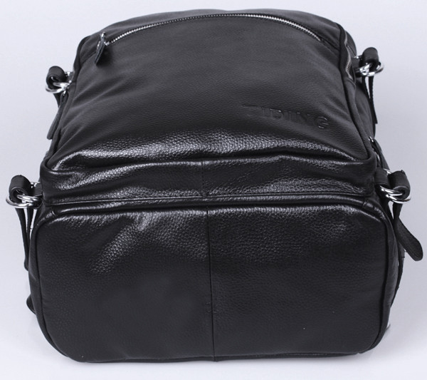 Міський чоловічий шкіряний рюкзак, чорний Tiding 3035