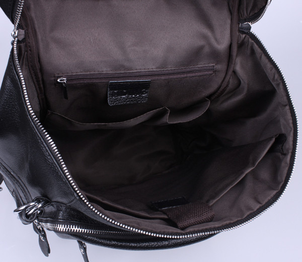 Міський чоловічий шкіряний рюкзак, чорний Tiding 3035