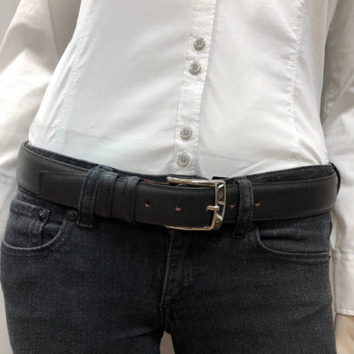 Шкіряний ремень 2860 nero чорний TONY PEROTTI