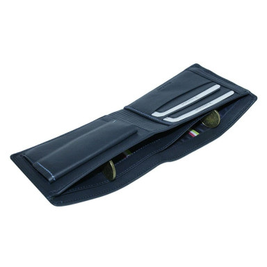 Leather wallet Timone 11013G navy blue