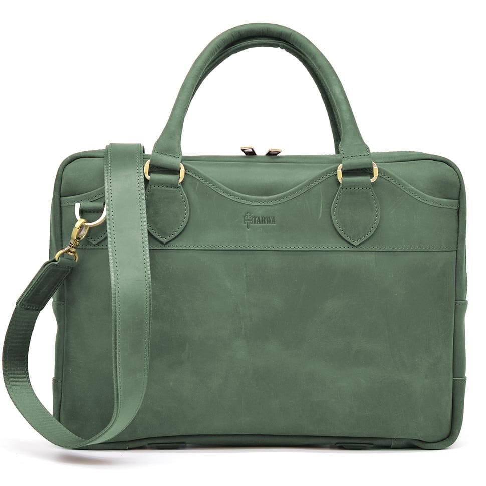 Mens bag made of genuine leather A4 Crazy Horse RE-8839-4lx TARWA green
