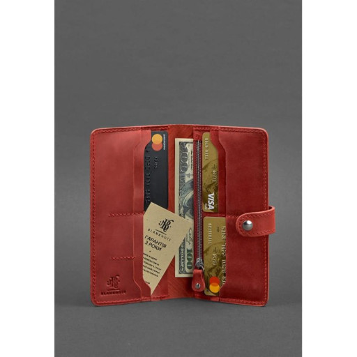 Шкіряне жіноче коралове портмоне 7.0 Інді