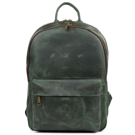 Чоловічий шкіряний рюкзак TARWA RE-7273-3md зелений крейзі хорс