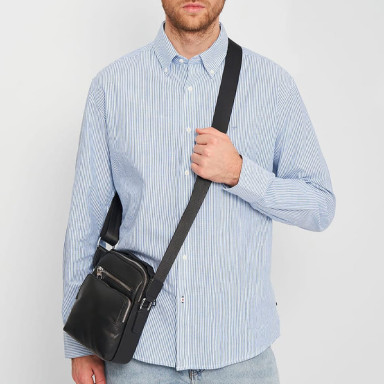 Men's leather bag Keizer K18207bl-black