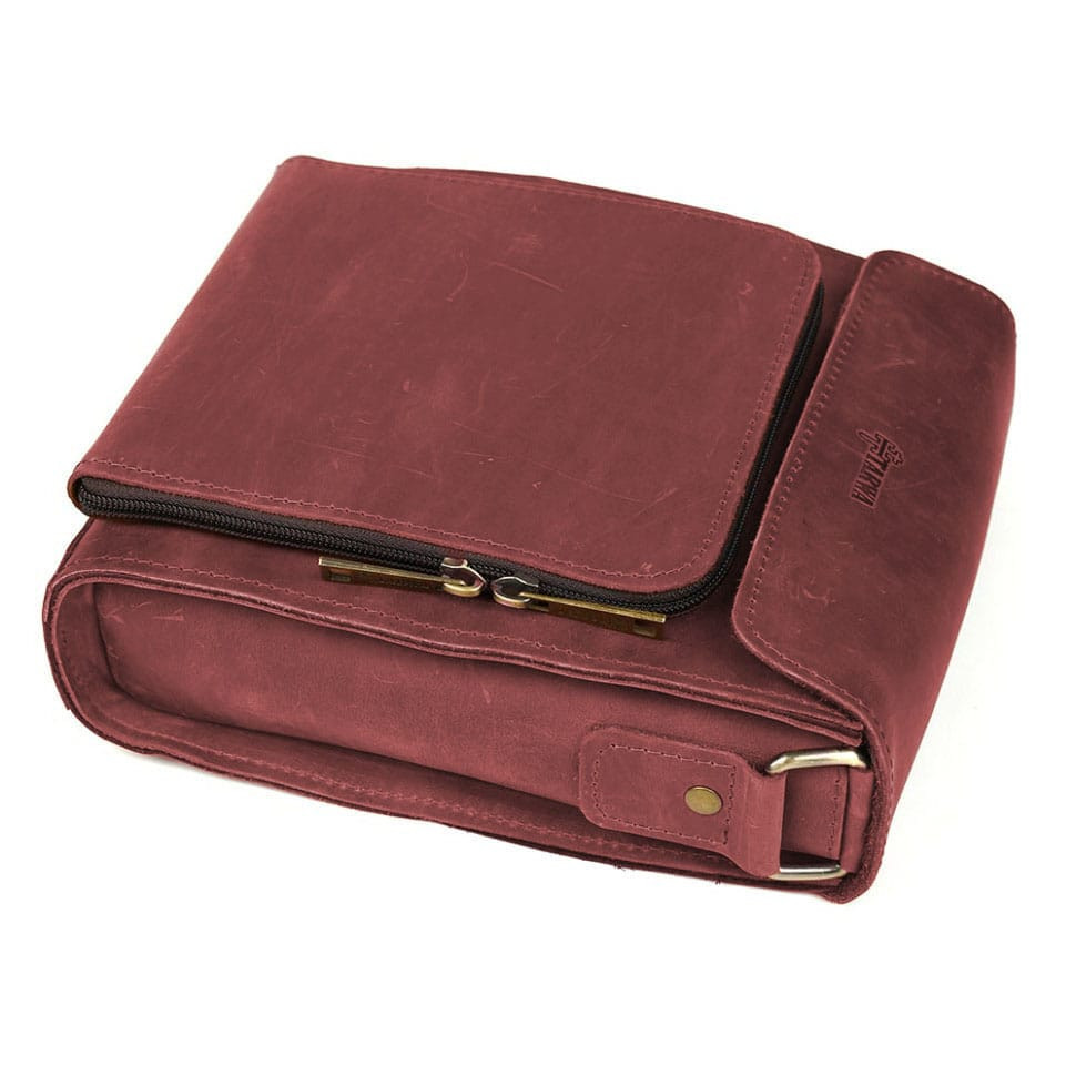 Men's leather shoulder bag RW-30272-3md TARWA crazy horse marsala