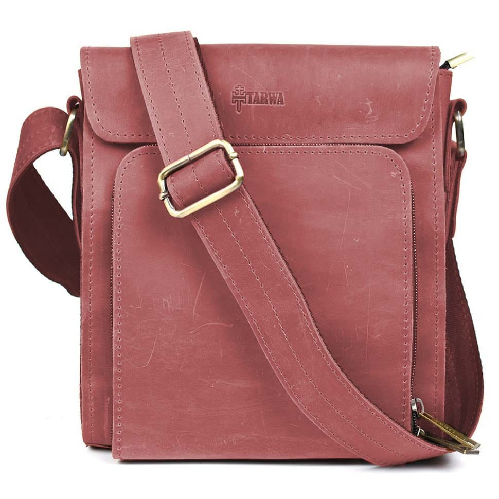 Men's leather shoulder bag RW-30272-3md TARWA crazy horse marsala
