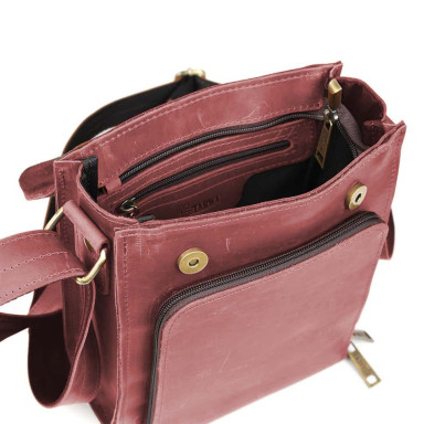 Men's leather shoulder bag RW-30272-3md TARWA crazy horse marsala