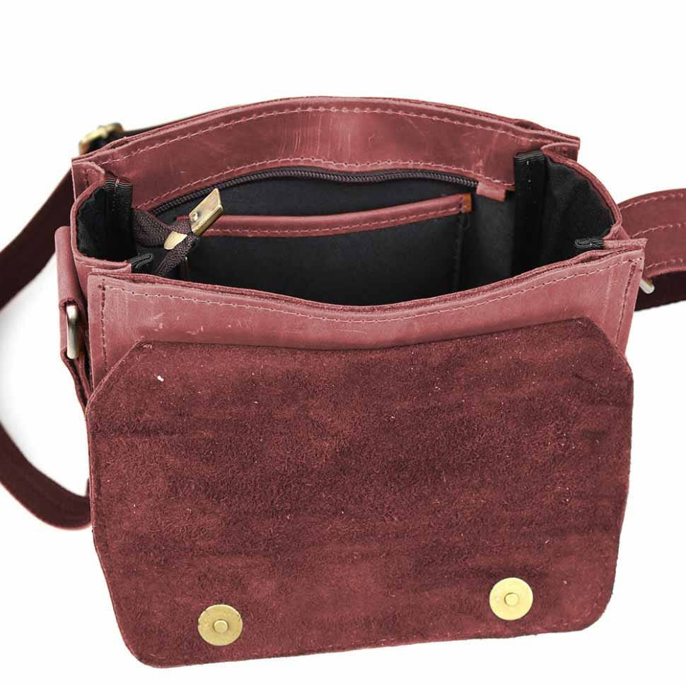 Men's leather shoulder bag RW-30272-3md TARWA crazy horse marsala